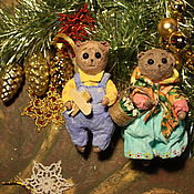 Сувениры и подарки handmade. Livemaster - original item Christmas decorations. Cotton toy bear cub and his mother bear. Handmade.