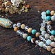 Beads in two turns of Amazonite, Yoga rosary necklace of 108 beads. Beads2. Jewerly for Happiness. My Livemaster. Фото №6
