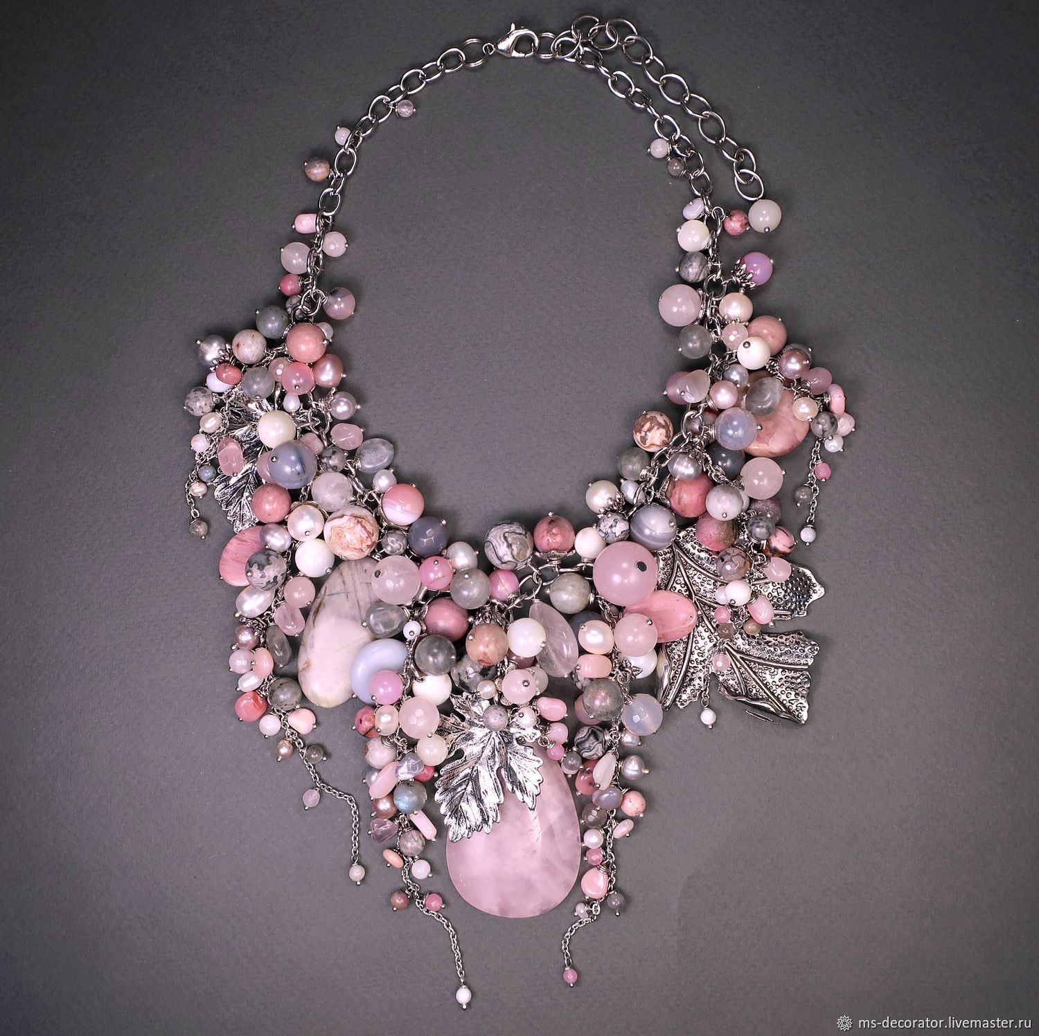 Angel of Early Morning Necklace made of natural stones and pearls, Necklace, St. Petersburg,  Фото №1