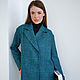 Oversize Woolen Blue Plaid Coat, Blue Short demi Coat. Coats. mozaika-rus. My Livemaster. Фото №5