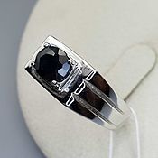 Украшения handmade. Livemaster - original item Silver ring with black cubic zirconia. Handmade.