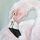 Flamingo Oil painting 30 x 40 cm tropical birds. Pictures. Viktorianka. My Livemaster. Фото №4