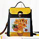 Copy of Leather yellow backpack Van Gogh Sunflowers, Backpacks, Bologna,  Фото №1