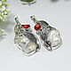 Bohemian Chic Pearl Coral Silver Earrings HC0037, Earrings, Yerevan,  Фото №1
