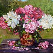 Paintings:oil painting Bouquet of peonies