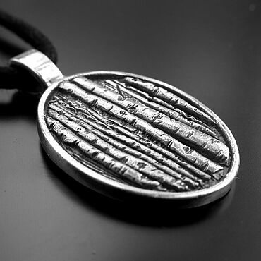 Куклы и игрушки ручной работы. Ярмарка Мастеров - ручная работа Серебряный кулон березовый лес, деревья, природа. Handmade.