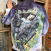 Джинсовая куртка с авторской росписью Харли Квин