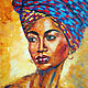 Pintura chica Africana Retrato chica aceite cuchillo de paleta, Pictures, Ekaterinburg,  Фото №1
