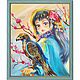 Painting Japanese motifs 'Girl with a falcon'. Pictures. irina-churina (irina-churina). My Livemaster. Фото №4