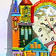Classic watches: fusing glass City of childhood. Watch. LiliaGorbach Glass. Online shopping on My Livemaster.  Фото №2