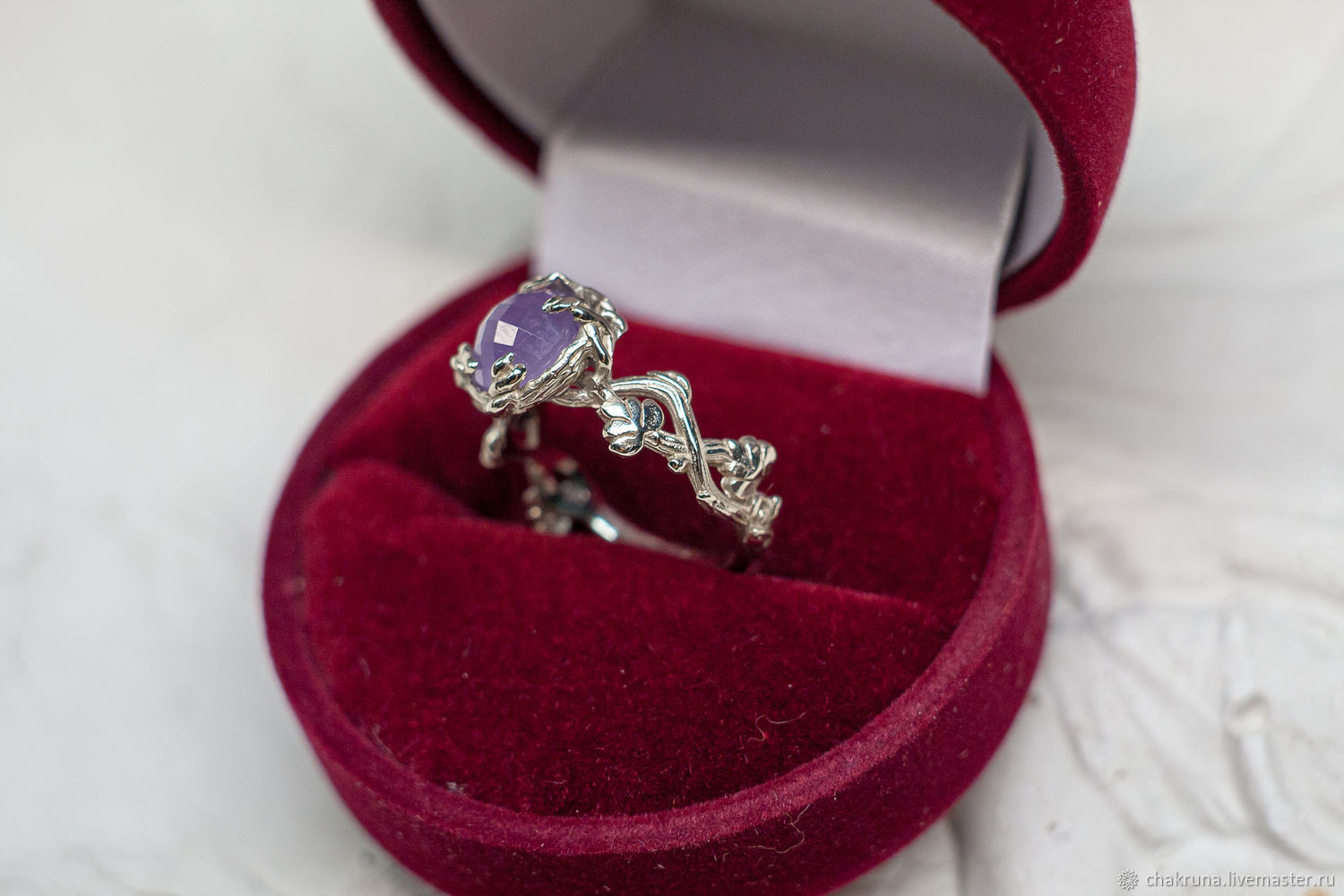 Silver ring with faceted amethyst 'Verbena', Rings, Moscow,  Фото №1