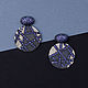 Earrings 'Cosmic labyrinth' silver, cubic zirconia, blackening, Earrings, Krasnoyarsk,  Фото №1