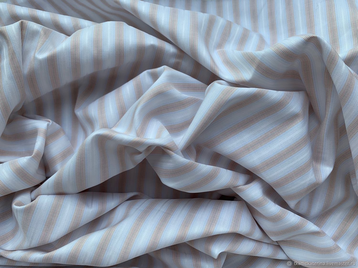 Ткань Хлопок с Шелком Etro Бежевые Полоски Венеция купить в интернет ...