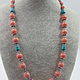 Order Beads made of rhodonite and howlite stones. Magic box. Livemaster. . Necklace Фото №3