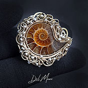 Украшения handmade. Livemaster - original item Women`s ring ring with ammonite shell 