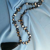 Украшения handmade. Livemaster - original item With pendant mother of pearl with tassel black. Handmade.