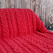 Для дома и интерьера handmade. Livemaster - original item Knitted blanket for baby. Large-knit plaid made of hypoallergenic yarn.. Handmade.