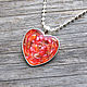 Heart pendant with painted red color. Pendant. fiorellino. Online shopping on My Livemaster.  Фото №2
