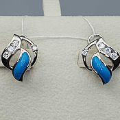 Украшения handmade. Livemaster - original item Silver earrings with natural turquoise. Handmade.