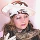 Шляпа женская фетровая коричневая с белыми полями, Шляпы, Новосибирск,  Фото №1