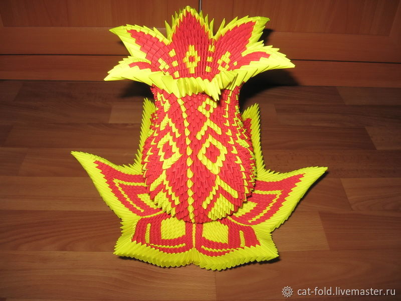 Ваза с цветами модульное оригами схема сборки - 95 фото