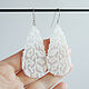 Translucent white beaded earrings 'Frosty twigs', Earrings, Ulan-Ude,  Фото №1