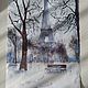 Watercolor painting Winter Paris (gray-blue city landscape). Pictures. Pastelena. Online shopping on My Livemaster.  Фото №2