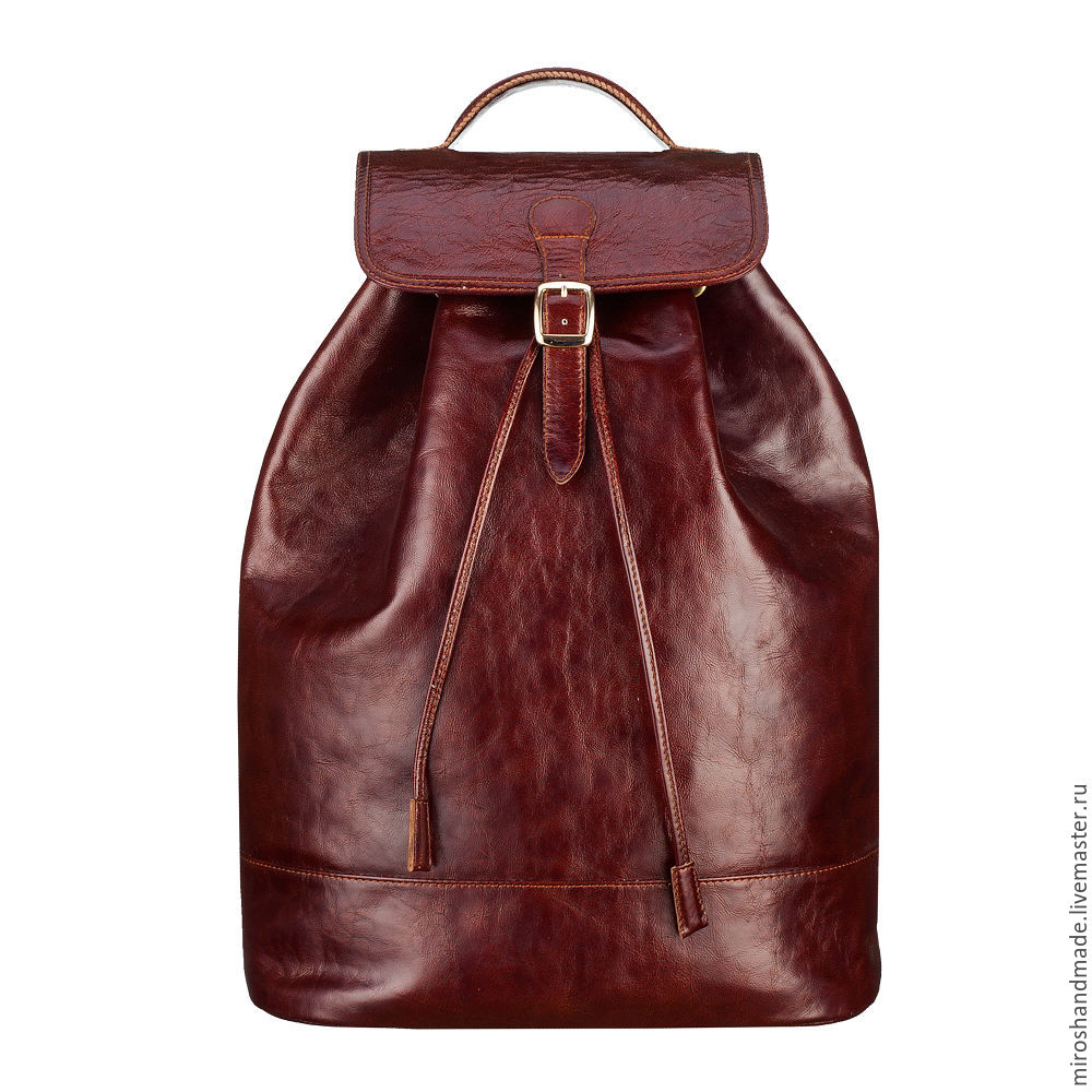 burgundy leather backpack