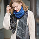 Scarf Cashmere shawl blue gray color for women. Scarves. YUYE. My Livemaster. Фото №4