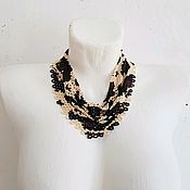 Украшения handmade. Livemaster - original item Necklace scarf beaded leopard and earrings. Handmade.