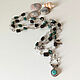 Sautoir with garnet, turquoise and quartz. Lariats. Sonia Dov jewellery. My Livemaster. Фото №5