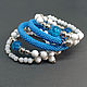 Bracelet spring 'blue and White' agate and harness beaded, Bead bracelet, Moscow,  Фото №1