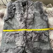 Одежда handmade. Livemaster - original item Leather vest made of sheepskin 52 size. Handmade.