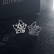 Украшения handmade. Livemaster - original item Fox Earrings (Fox) / Silver | Geometry Collection. Handmade.