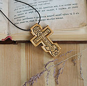 Крестик: Свияжск - деревянный нательный крест-распятие из кипариса