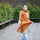 Lightweight scarf 'Fire' silk eco print yellow orange. Scarves. Artinflat - natural dyeing. My Livemaster. Фото №4