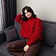 Jerseys: Red Sweater Jumper Female Hearts buy. Sweaters. Kardigan sviter - женский вязаный свитер кардиган оверсайз. Online shopping on My Livemaster.  Фото №2