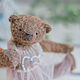 teddy bear, mohair teddy bear, teddy, stuffed toy, stuffed bear, bear in dress, OOAK, mohair teddy bear,