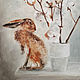 Hare and cotton in a vase, still life oil on canvas, painting in the bedroom. Pictures. myfoxyart (MyFoxyArt). Online shopping on My Livemaster.  Фото №2
