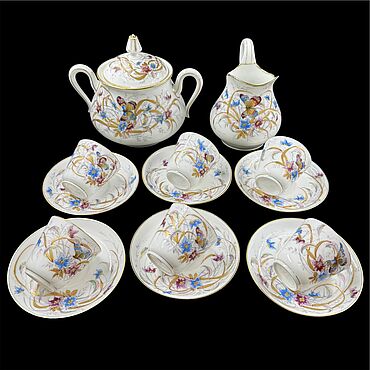 Кофейный сервиз на 6 персон Фарфор 19 век / 101026. ФЕНИКС АНТИК • PHŒNIX ANTIQUE. Посуда ручной работы - Ярмарка Мастеров Посуда ручной работы. Ярмарка Мастеров - ручная работа Кофейный сервиз на 6 персон Фарфор 19 век / 101026. Handmade.