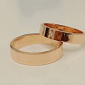 Украшения handmade. Livemaster - original item A pair of 585 gold engagement rings with a diamond. Handmade.