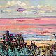  Oil painting. Interior. UFO on the background of a pink lake, Pictures, Moscow,  Фото №1