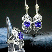 Украшения handmade. Livemaster - original item Canaria Jewelry Set with Swarovski crystals made of HC0009 silver. Handmade.