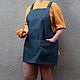 Short garden apron with large pockets grey, Barbecue tools, Voronezh,  Фото №1