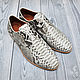 Men's python leather derby, premium, in natural color, Derby, St. Petersburg,  Фото №1