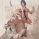 Винтаж: Галантный зазыватель. Литография. Франция 1926 год, Картины винтажные, Краснодар,  Фото №1