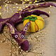 Фиолетовый дракон - валяная игрушка. Дракон из войлока. Дракончик, Войлочная игрушка, Санкт-Петербург,  Фото №1