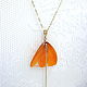 Bright Pendant with Real Orange Crocus Petals Gold Spring. Pendants. WonderLand. My Livemaster. Фото №6