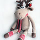 Striped Elk (50cm) knitted toy. Stuffed Toys. GALAtoys. My Livemaster. Фото №5