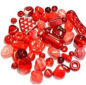 Материалы для творчества handmade. Livemaster - original item 20 g Beads Czech Mix Red red glass beads. Handmade.